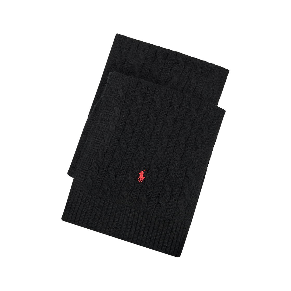 [10%적립] 폴로 랄프 로렌 케이블 니트 울 블렌드 스카프 블랙 - 25FW([10%적립] Polo Ralph Lauren Cable Knit Wool Blend Scarf Black - 25FW)