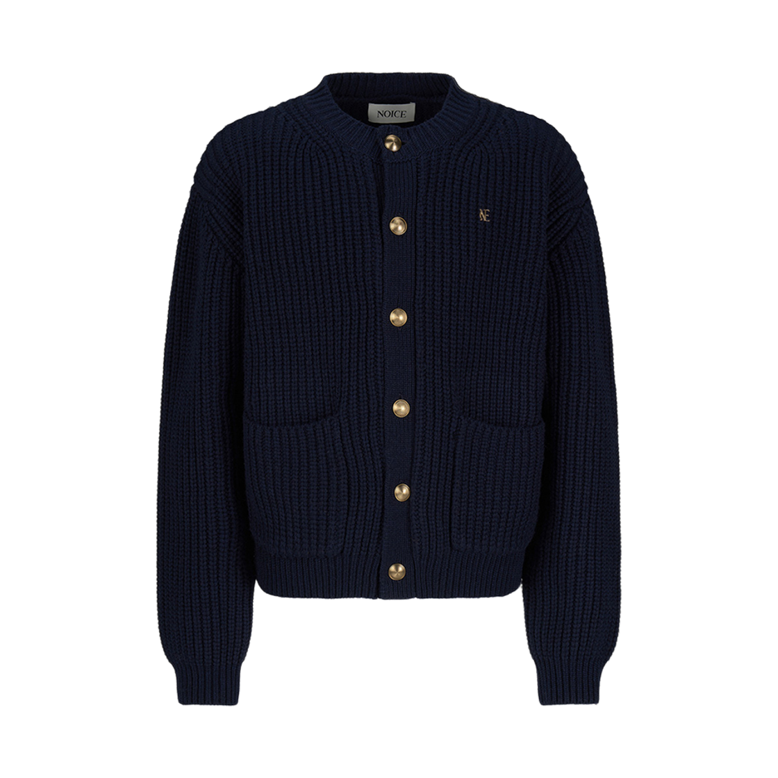 NMA5WKO26DN Noice Heavy-Gauge Wool-Blend Cardigan Dark Navy