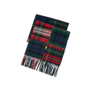 [20% 적립] Polo Ralph Lauren Patchwork Plaid Wool Blend Scarf Red Multi - 25FW