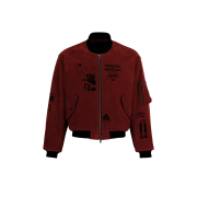 Undermycar 25FW Newspaper Suede MA-1 Red