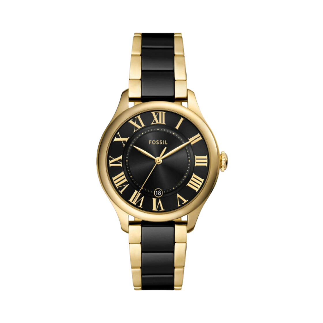 CE1132 (W) Fossil Gilmore Quartz Three-Hand Date 38mm Ceramic Watch Gold Black