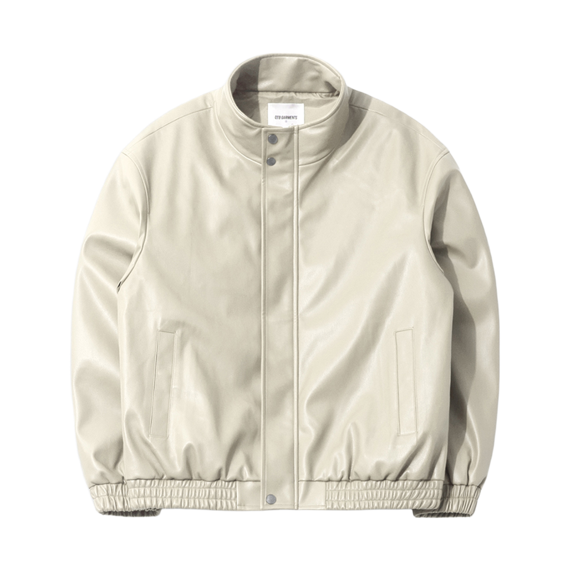 Q5AMJK005CRM QT8 GARMENTS Synthetic Leather Hidden Jacket Cream