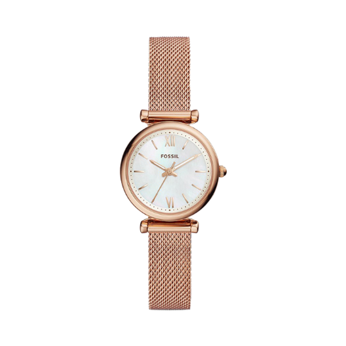 ES4433 (W) Fossil Carlie Mini Quartz Three-Hand 29mm Stainless Steel Rose Gold White