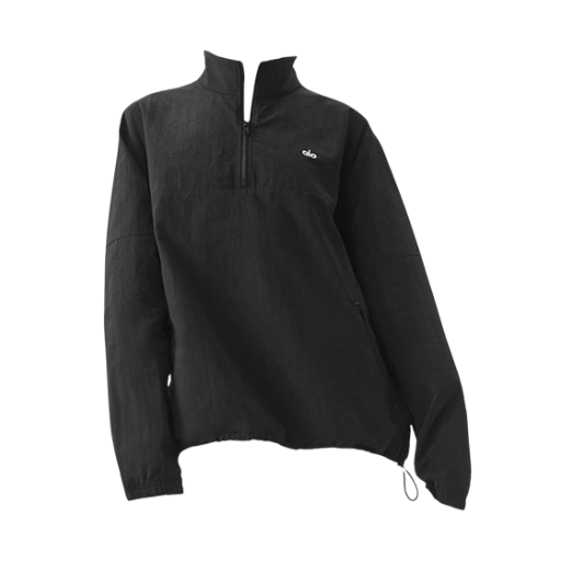 알로 요가 라이트 웨이트 테이크어웨이 트랙 풀오버 블랙(Alo Yoga Light Weight Takeaway Track Pullover Black)