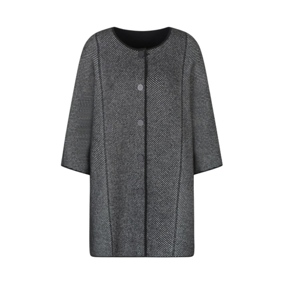 EW001235AF18163FC011 (W) Emporio Armani Double Sided Knitted Virgin Wool Cape Black