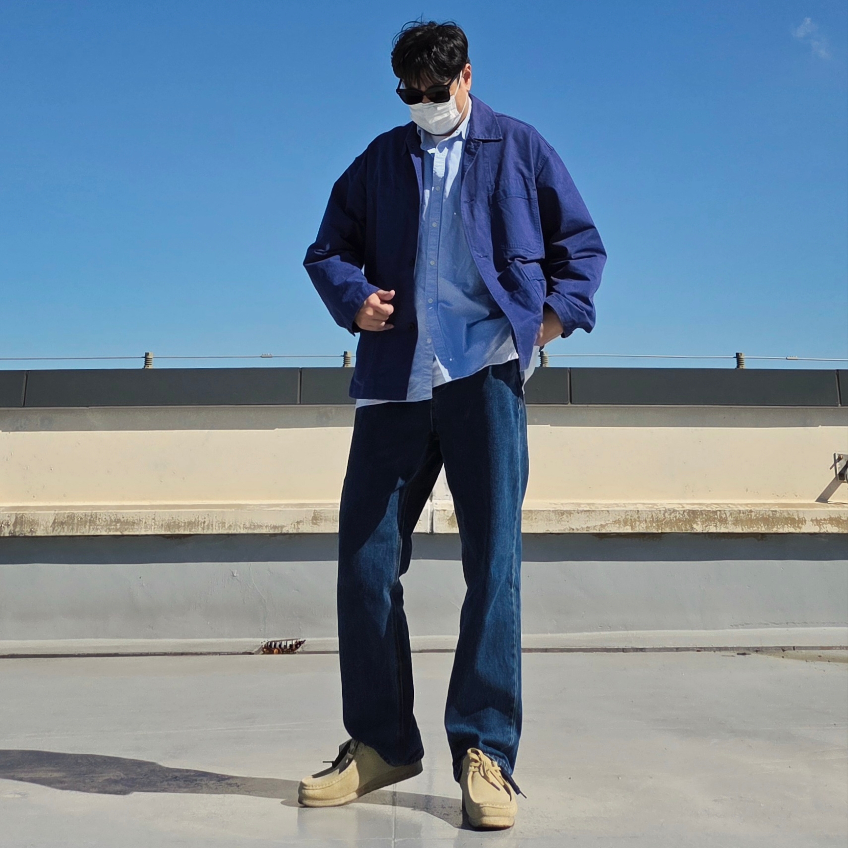 Clarks Wallabee Maple Suede, Gentle Monster Sal 01 Black 착용 스타일 - 1