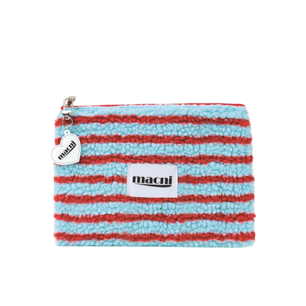 C255UAPC09SB0FR MACNI POODLE STRIPE SLIM POUCH SKY BLUE