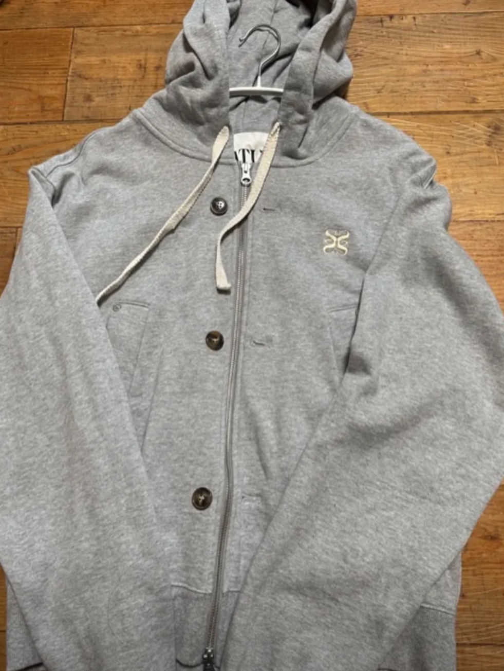 SATUR Teo Cotton All Day Hood Zip-up Melange Gray 착용 스타일 - 1