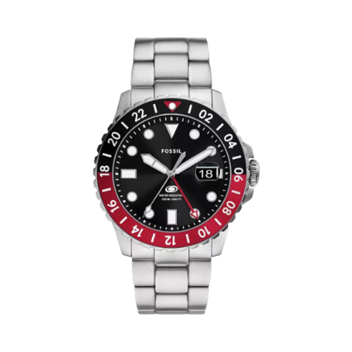 FS6092 Fossil Blue GMT 46mm Stainless Steel Black Silver