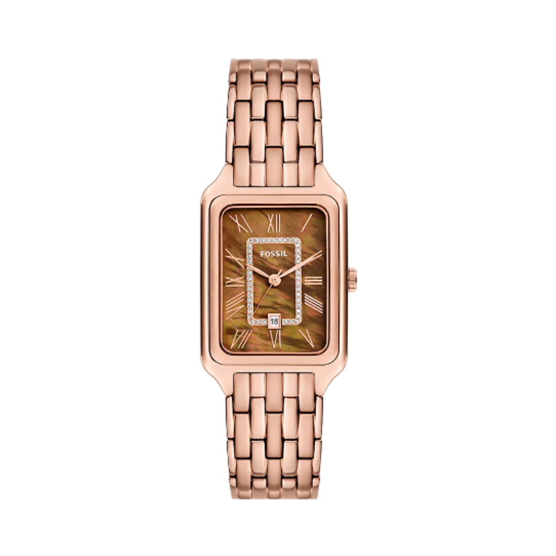 ES5323 (W) Fossil Raquel Three-Hand Date 26mm Stainless Steel Brown Rose Gold