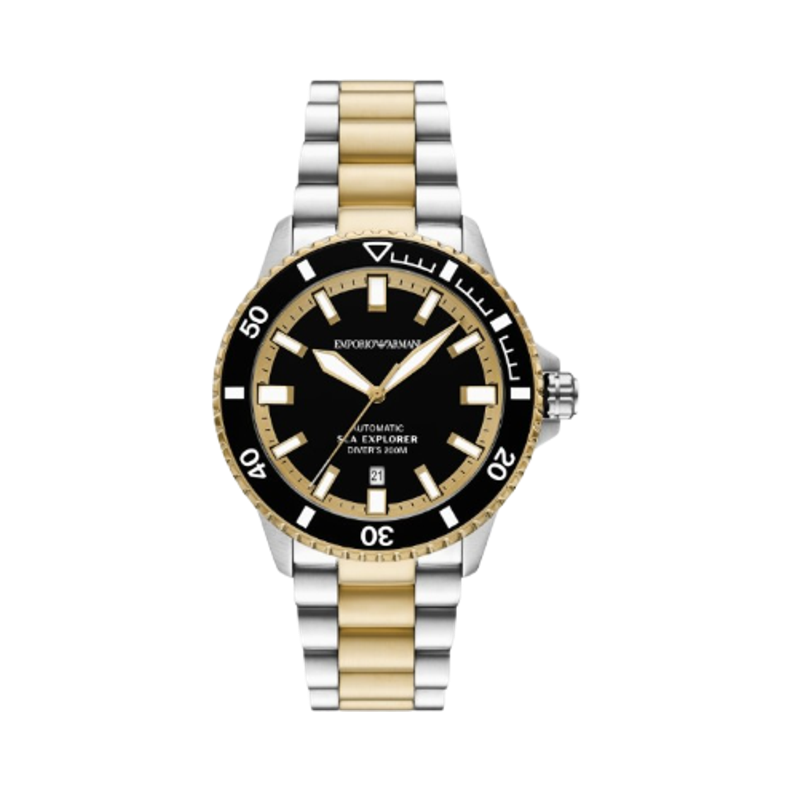 AR60089 Emporio Armani Sea Explorer Automatic Three-Hand 42mm Stainless Steel Black Gold