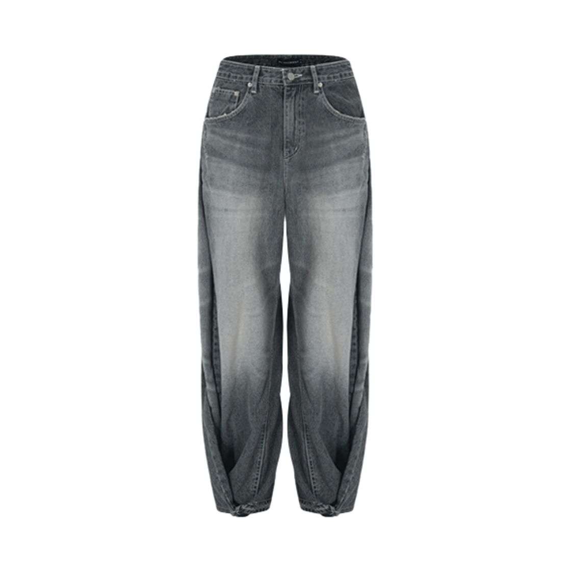 써저리 더블 폴딩 오버 와이드 배기 진 그레이 데님(Surgery Double Folding Over Wide Baggy Jeans Grey Denim)