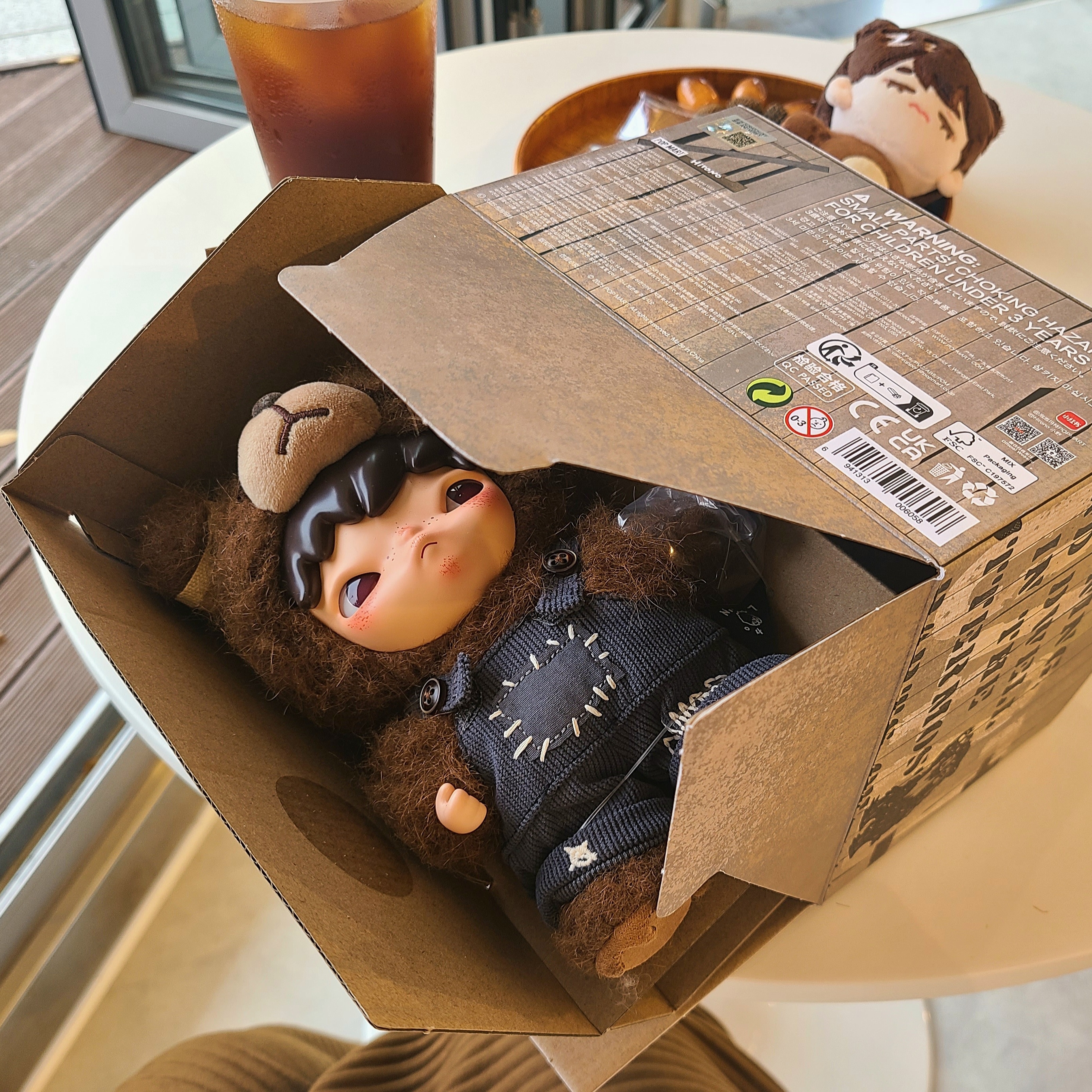 Pop Mart Hirono Living Wild-Fight For Joy Plush Doll, Human Made Heart Carabiner Silver 착용 스타일 - 4
