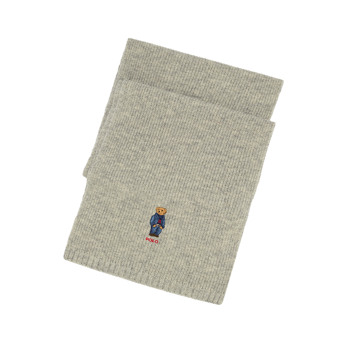 KM5DMU1RL50GY Polo Ralph Lauren Polo Bear Knit Scarf Andover Heather - 25FW