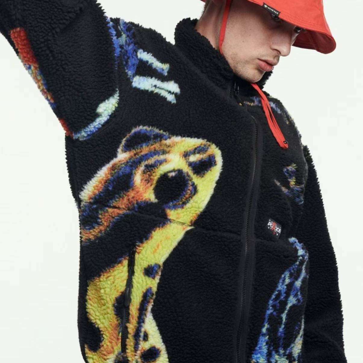 Palace Frogger Reversible Fleece Black - 25FW 착용 스타일