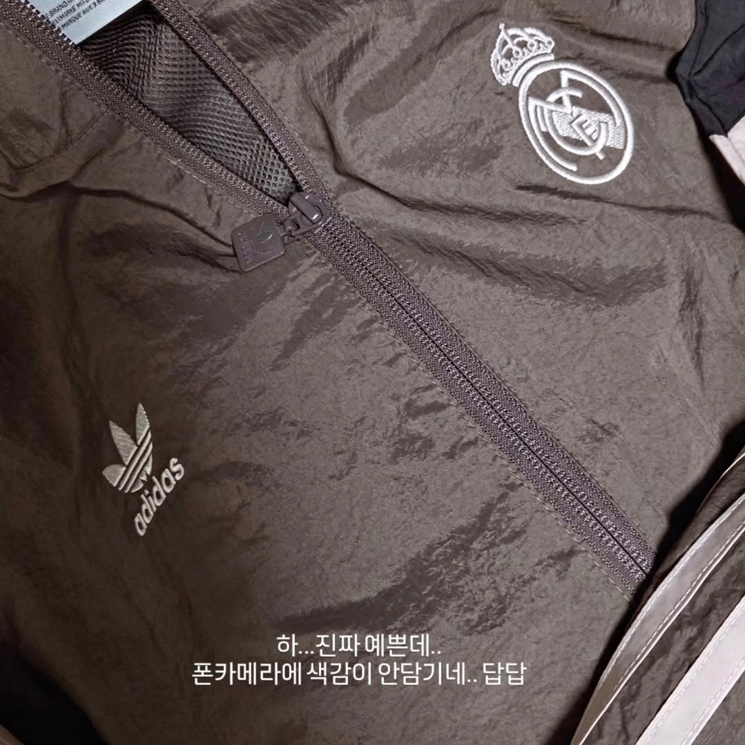Adidas Real Madrid Originals Track Top Charcoal Grey - KR Sizing 착용 스타일