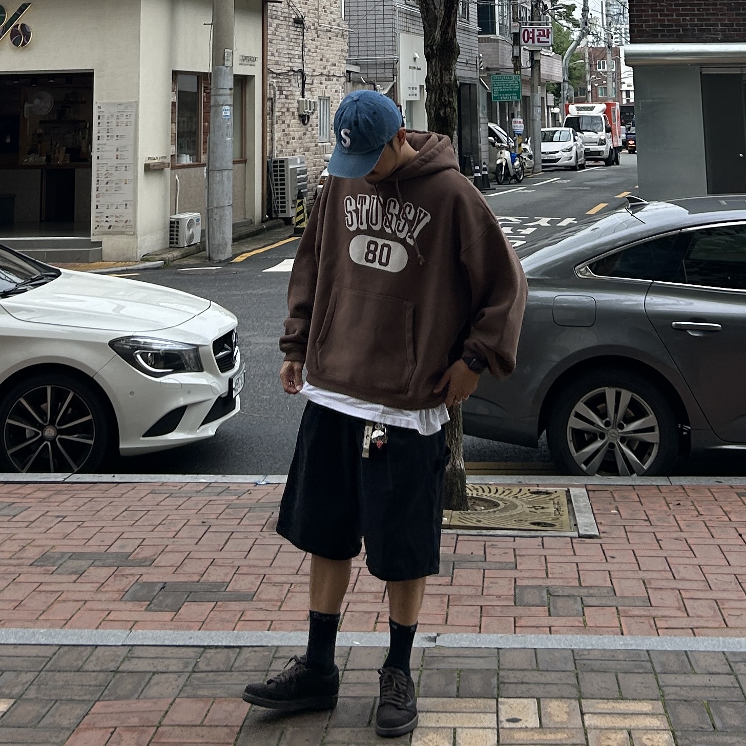 Supreme Pigment S Logo 6-Panel Denim - 24FW, Stussy 80 Relaxed Hoodie Ash Purple 착용 스타일