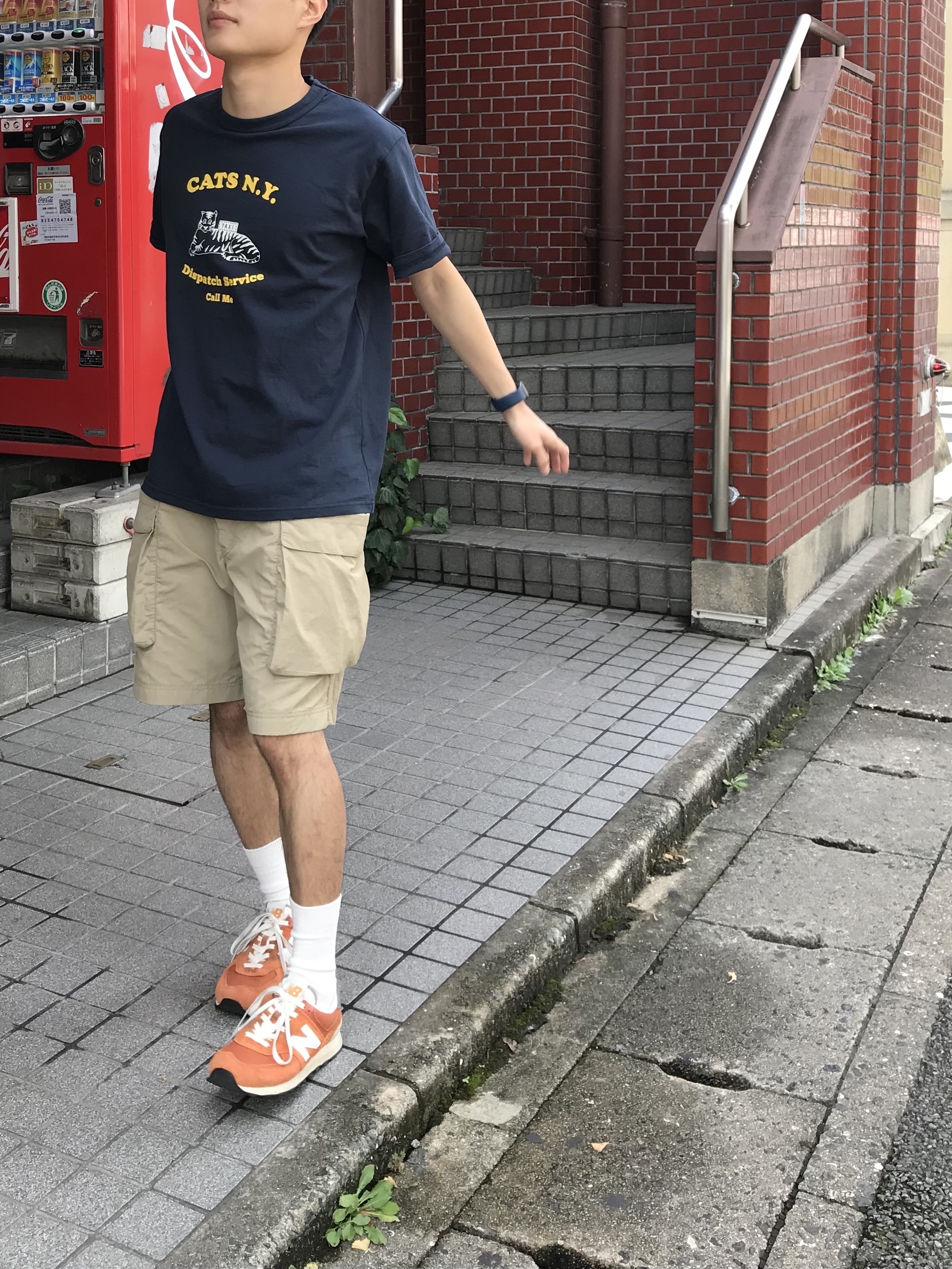 New Balance 574 Heritage Orange Burst White 착용 스타일