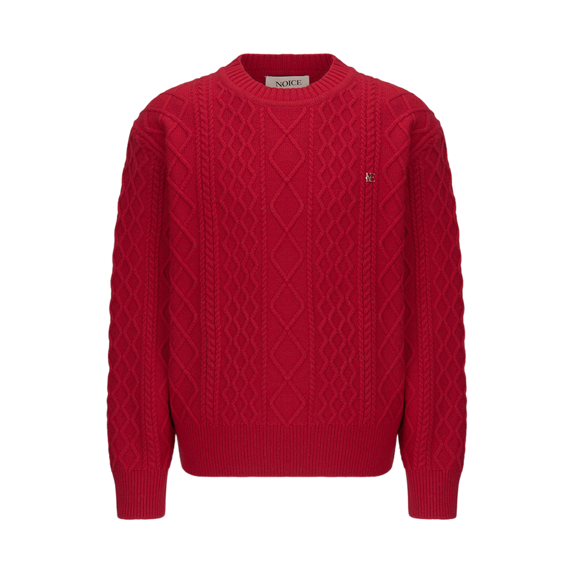 NMA5WKT48RD Noice Cable Wool-Blend Sweater Red