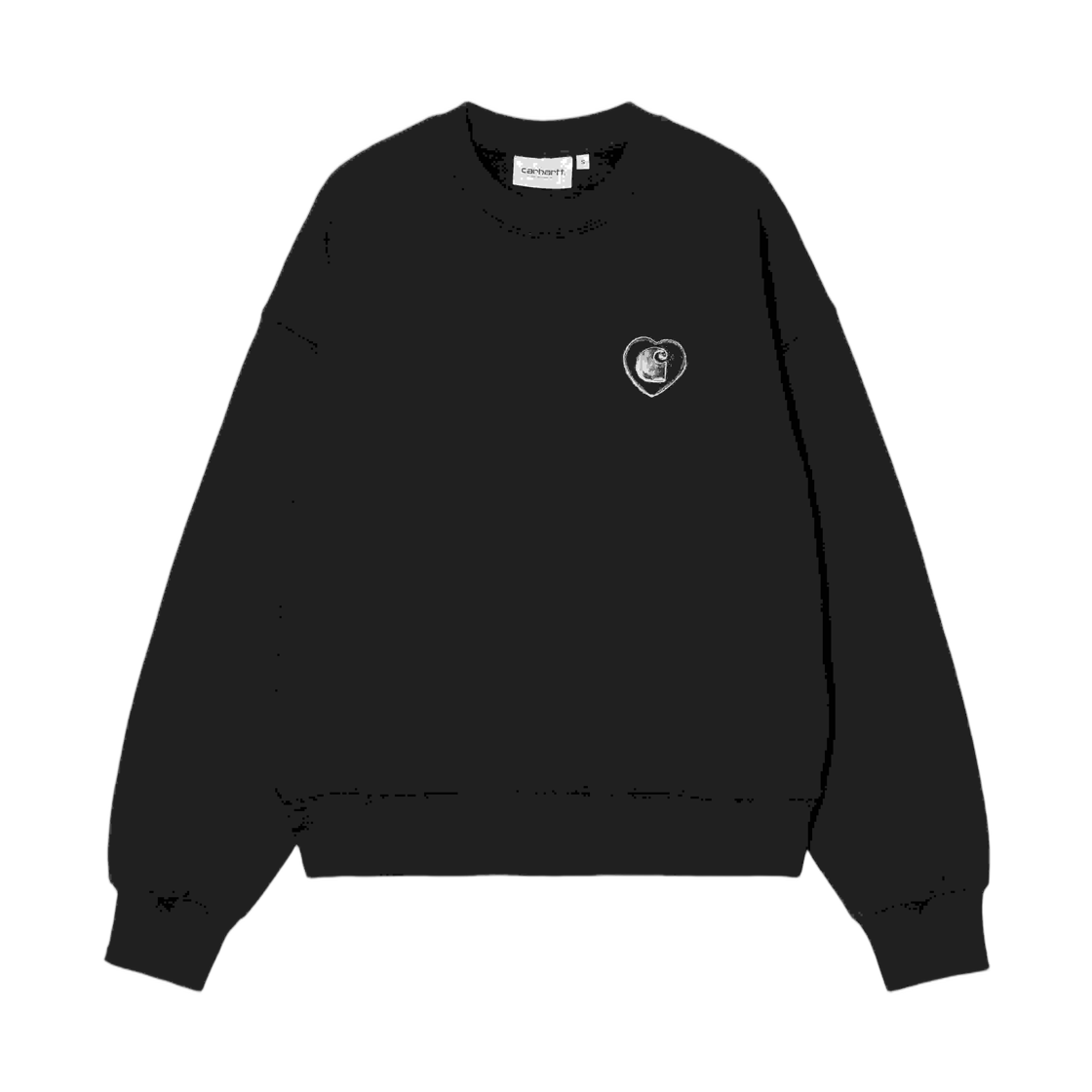 I035511-89-XX (W) Carhartt WIP Hearts of Hartts Sweatshirt Black