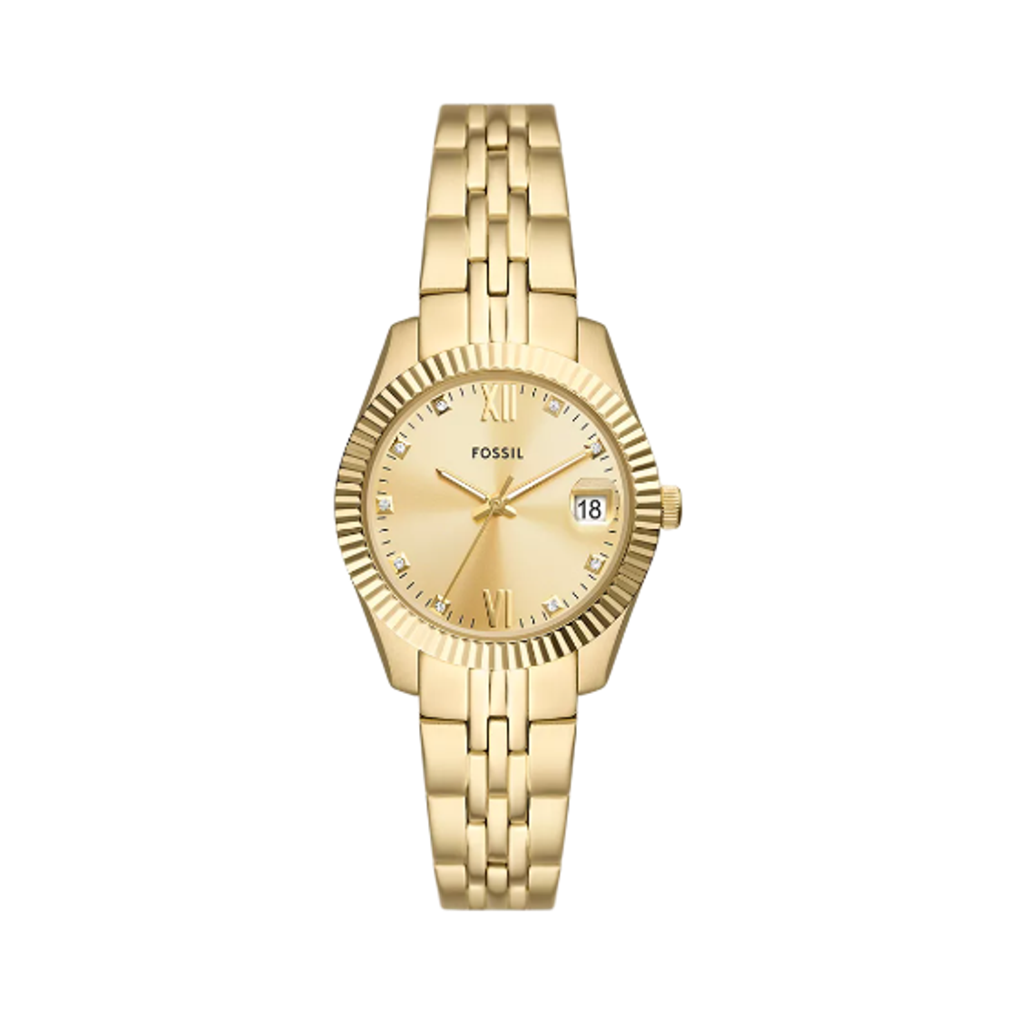 ES5338 (W) Fossil Scarlette Three-Hand Date 33mm Stainless Steel Gold