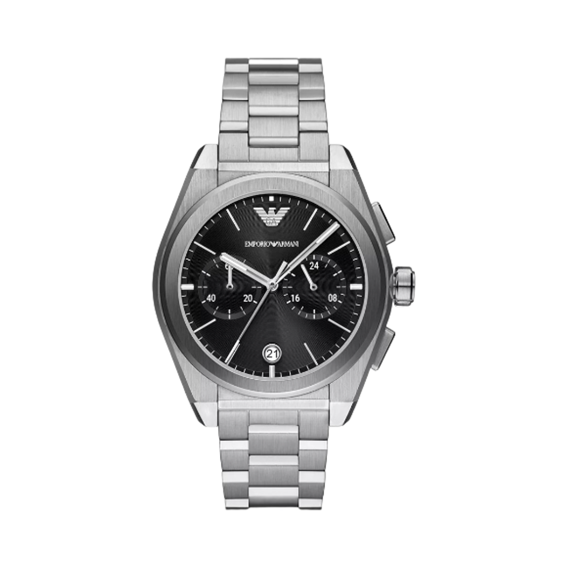 엠포리오 아르마니 쿼츠 크로노그래프 43mm 스테인리스 스틸 블랙 실버(Emporio Armani Quartz Chronograph 43mm Stainless Steel Black Silver) - 1