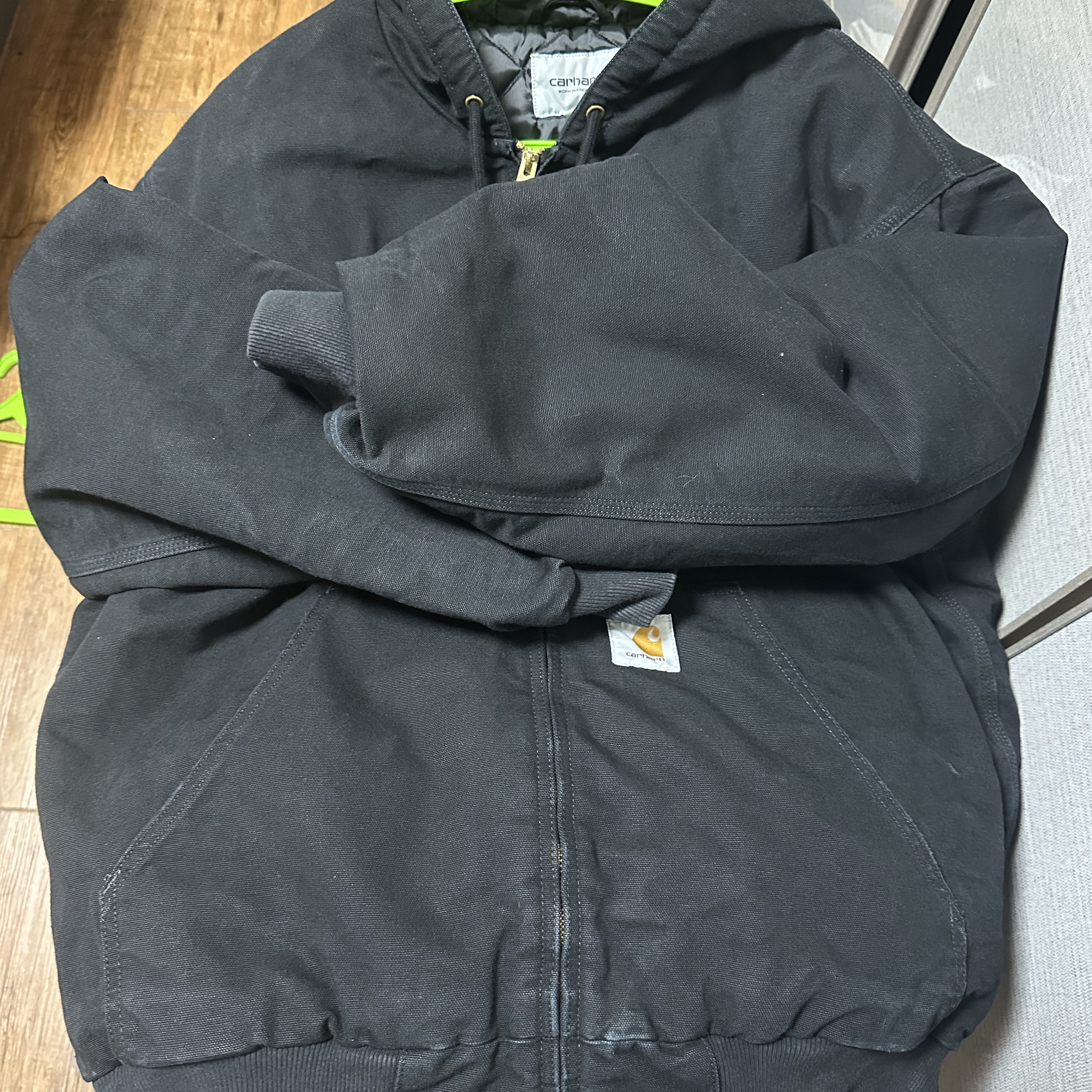 Carhartt WIP Dearborn Canvas OG Active Jacket Black Aged Canvas - Winter 착용 스타일