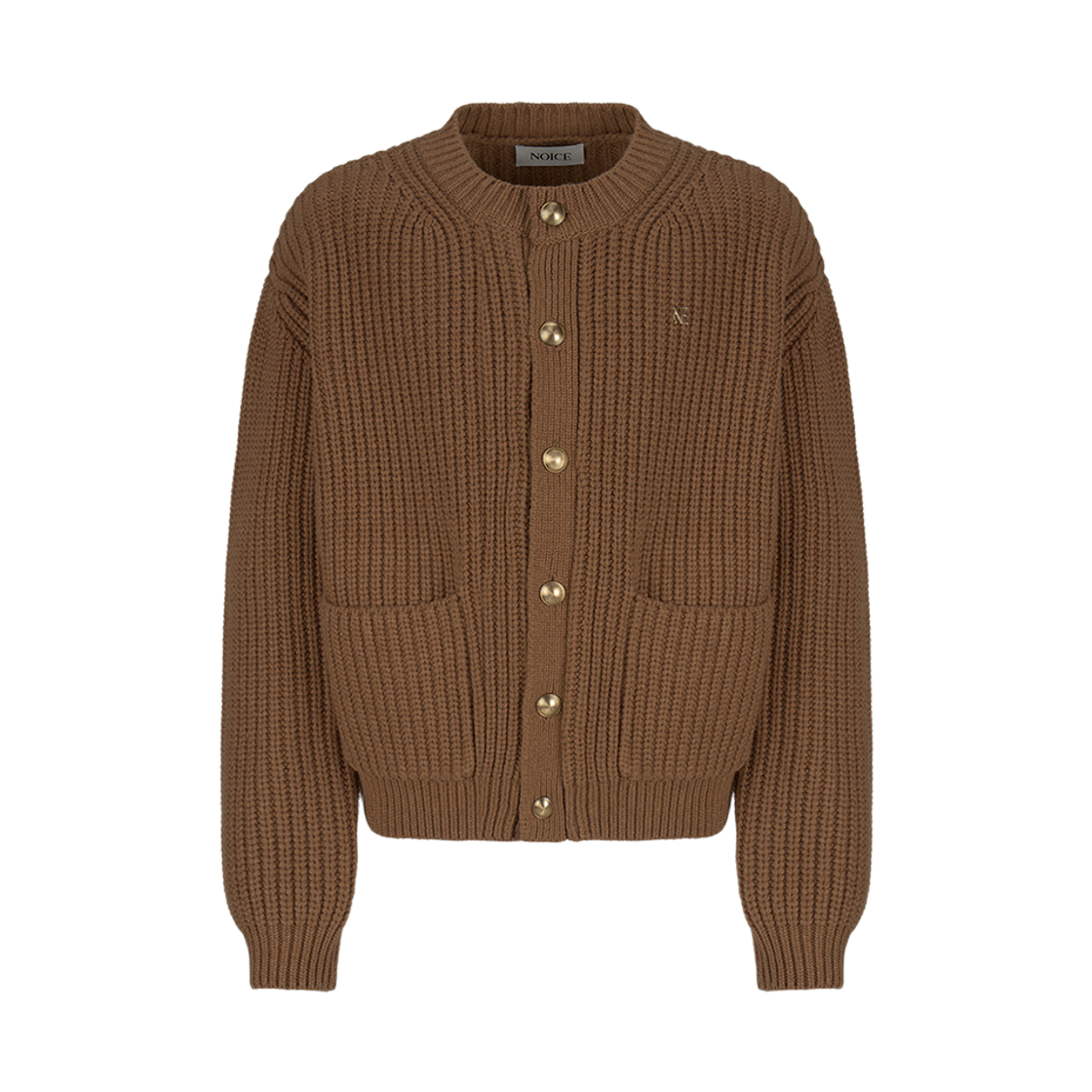 NMA5WKO26CM Noice Heavy-Gauge Wool-Blend Cardigan Camel