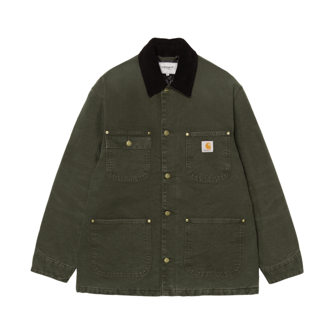 I035613-3CM-4O Carhartt WIP OG Chore Coat Olive Black Stone Canvas