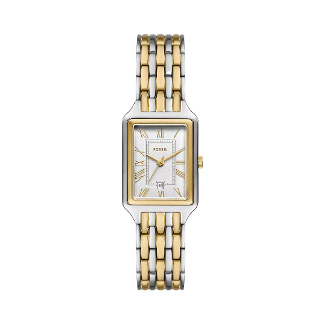 ES5368 (W) Fossil Raquel Three-Hand Date 23mm Two-Tone Stainless Steel Gold Silver