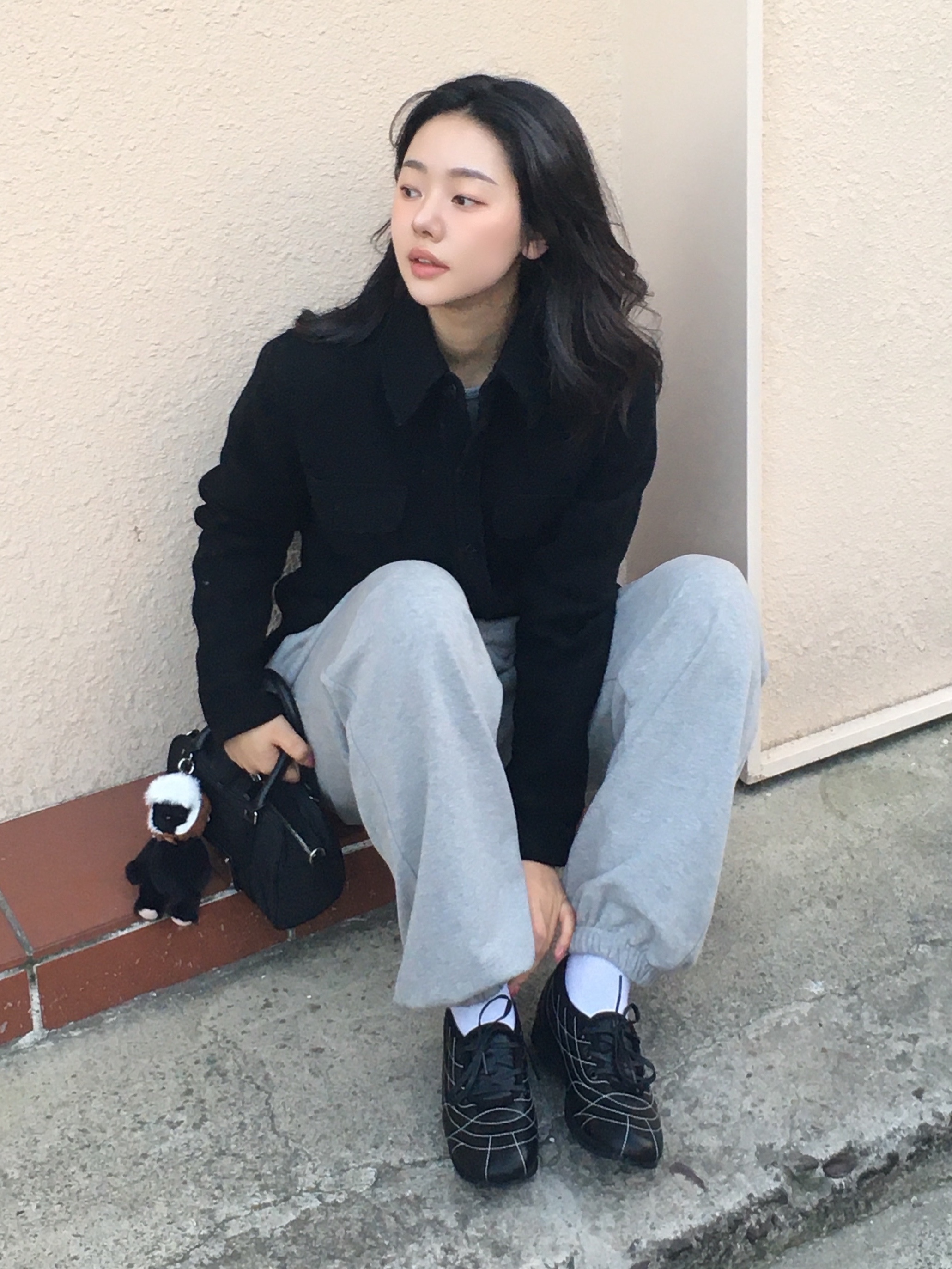 COREOFALCHEMY Training MaryJane Degage Black 착용 스타일 - 1