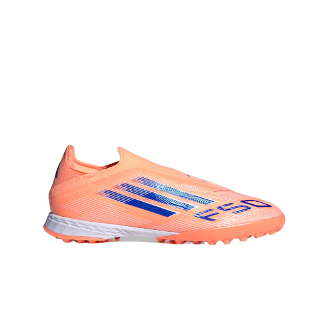 아디다스 F50 프로 레이스리스 TF 빔 오렌지 루시드 블루(Adidas F50 Pro Laceless TF Beam Orange Lucid Blue)
