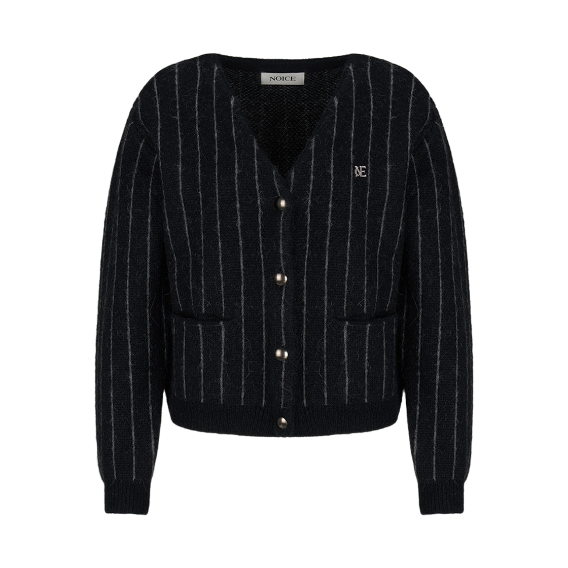 NWA5WKO30BK (W) Noice  Stripe Mohair Knit Cardigan Black