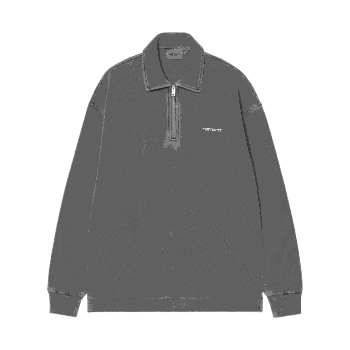 I035188-0D2-GD Carhartt WIP Pique Script Sweatshirt Black White Garment Dyed