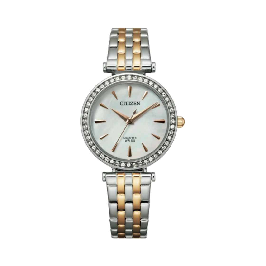 (W) 시티즌 쿼츠 30mm 스테인리스 스틸 마더 오브 펄 투톤 골드 실버((W) Citizen Quartz 30mm Stainless Steel Mother of Pearl Two Tone Gold Silver) - 1