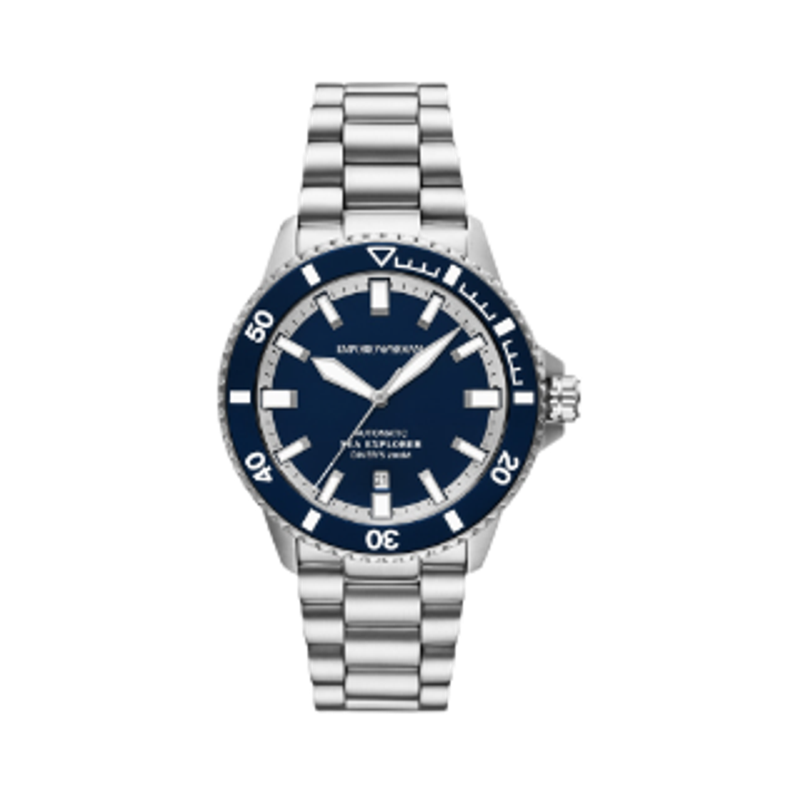 AR60087 Emporio Armani Sea Explorer Automatic Three-Hand Date 42mm Stainless Steel Blue Silver
