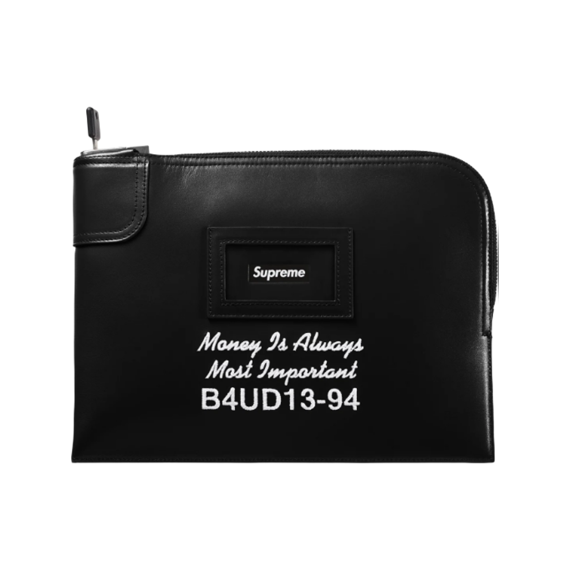 - Supreme Leather Money Bag Black - 25FW