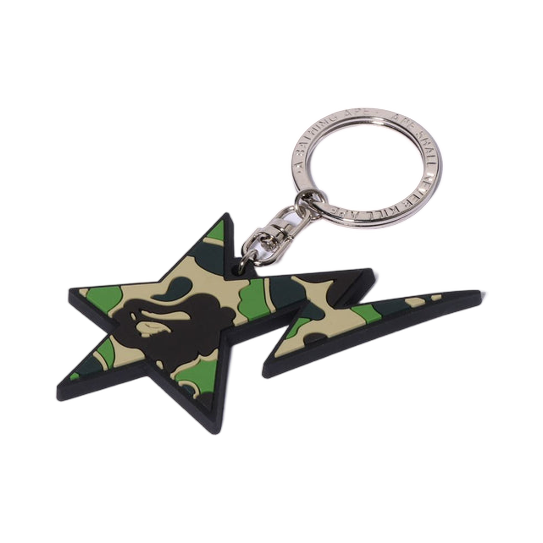 베이프 ABC 카모 스타 러버 키체인 그린(BAPE ABC Camo Sta Rubber Keychain Green)