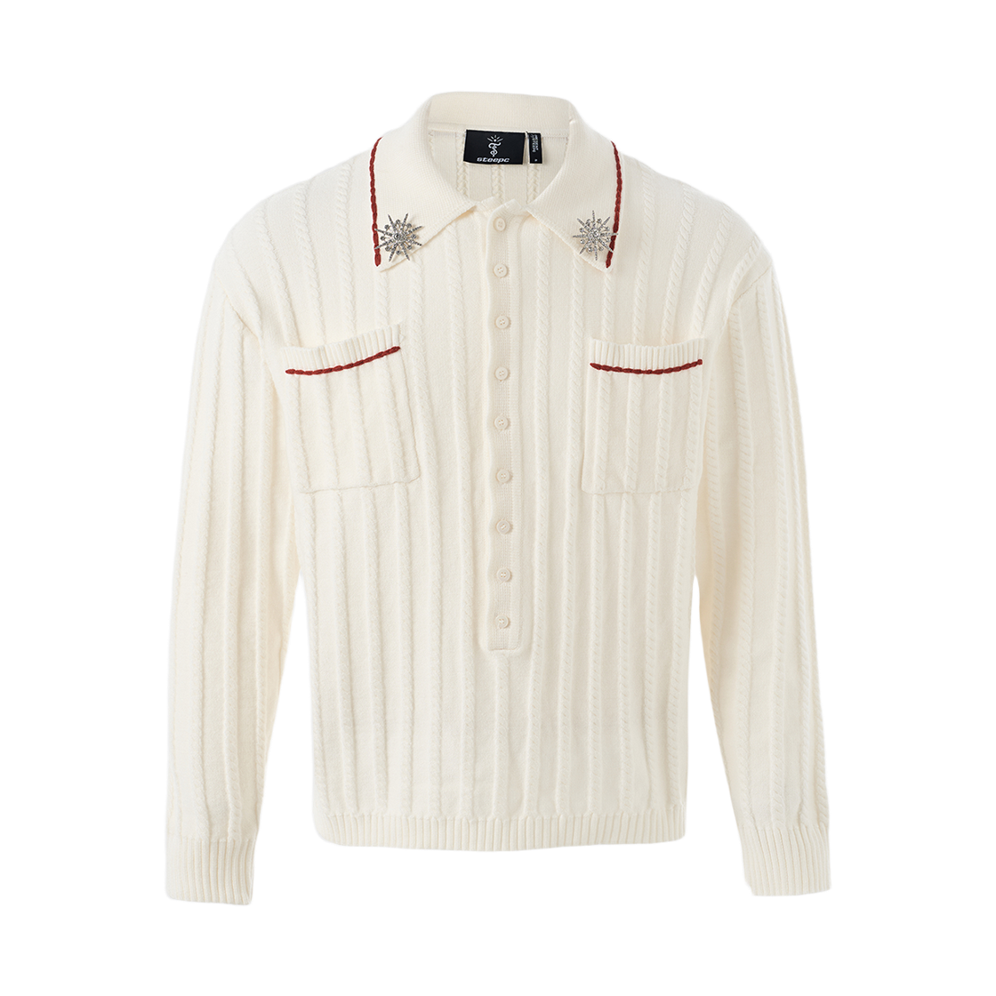 ST-25FW-PO-WT-36 STEEPC Redline Polo sweater