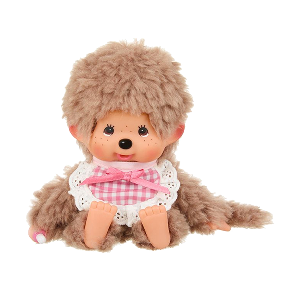 201297 Monchhichi Fluffy Sweet Brown Monchhichi S Pink