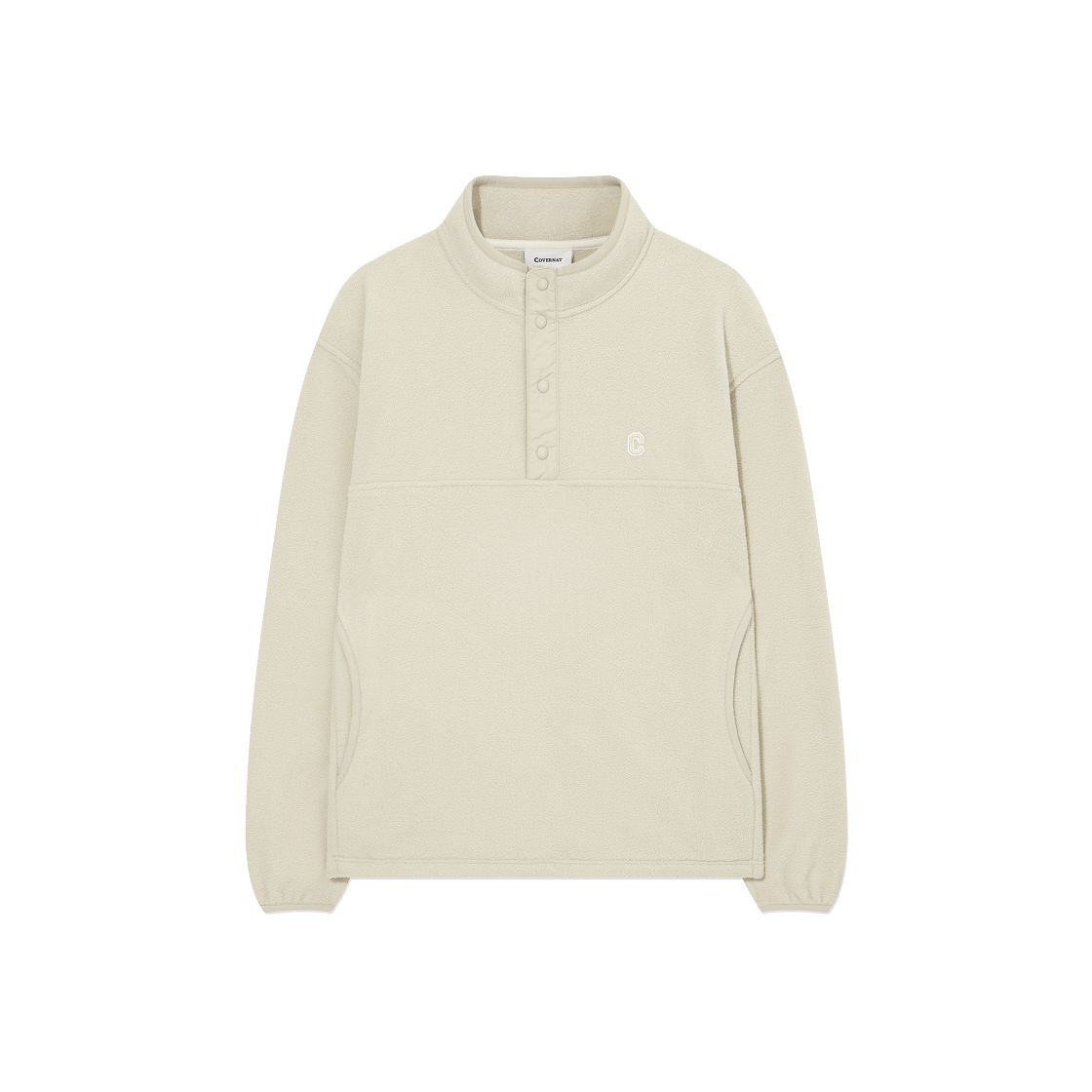 CO2503CR16BE Covernat Warm On Fleece Half-Zip Sweatshirt Beige