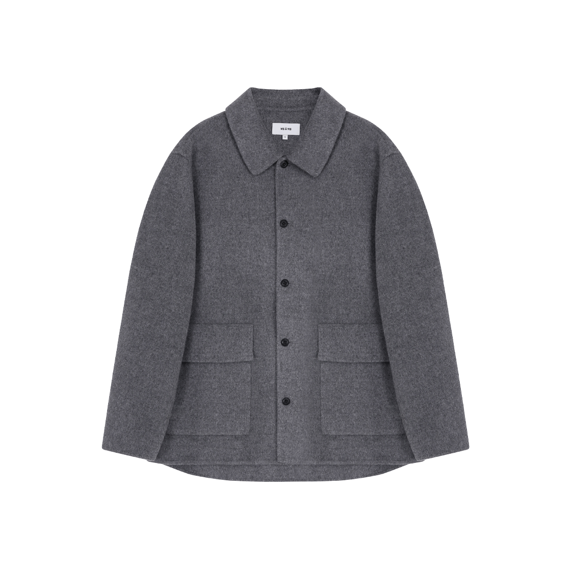 254-2001-30 VIS A VIS Wool Cashmere Handmade Shirt Jacket  Gray