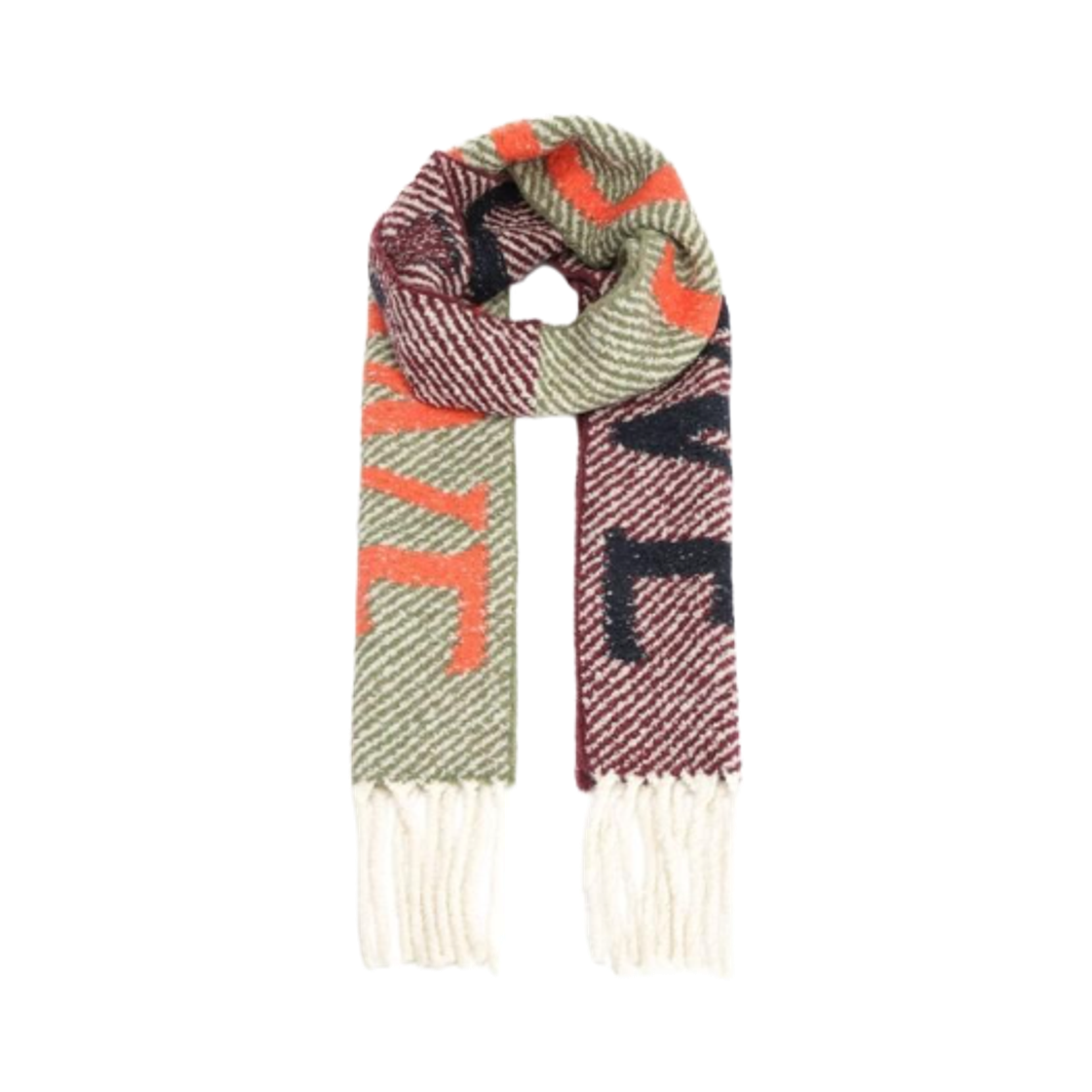 (W) 로에베 알파카 울 머플러 네이비 오렌지((W) Loewe Alpaca and Wool Muffler Navy Orange)