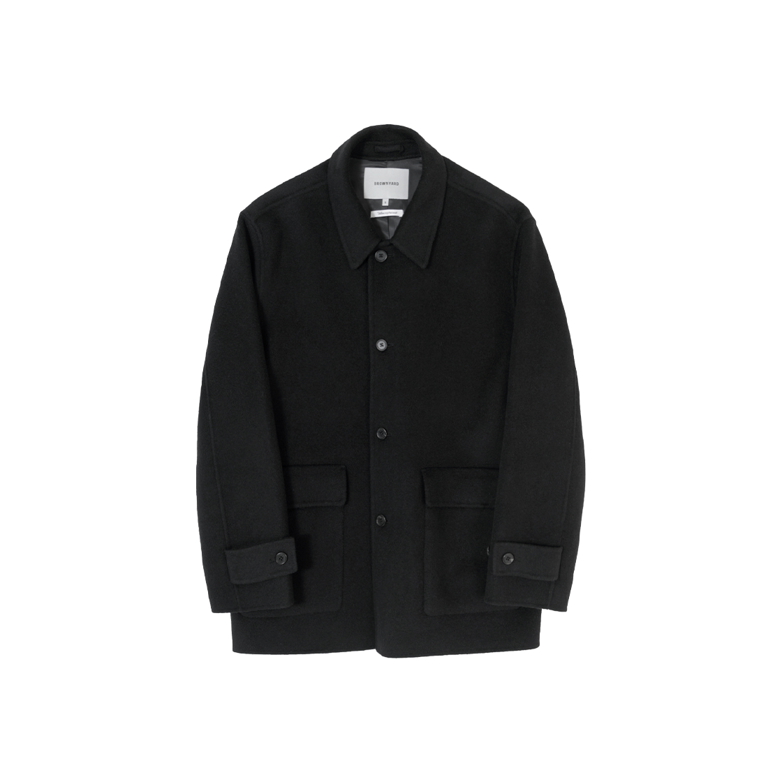 BY252CTWLF001BK BROWNYARD Handmade Half Coat Black