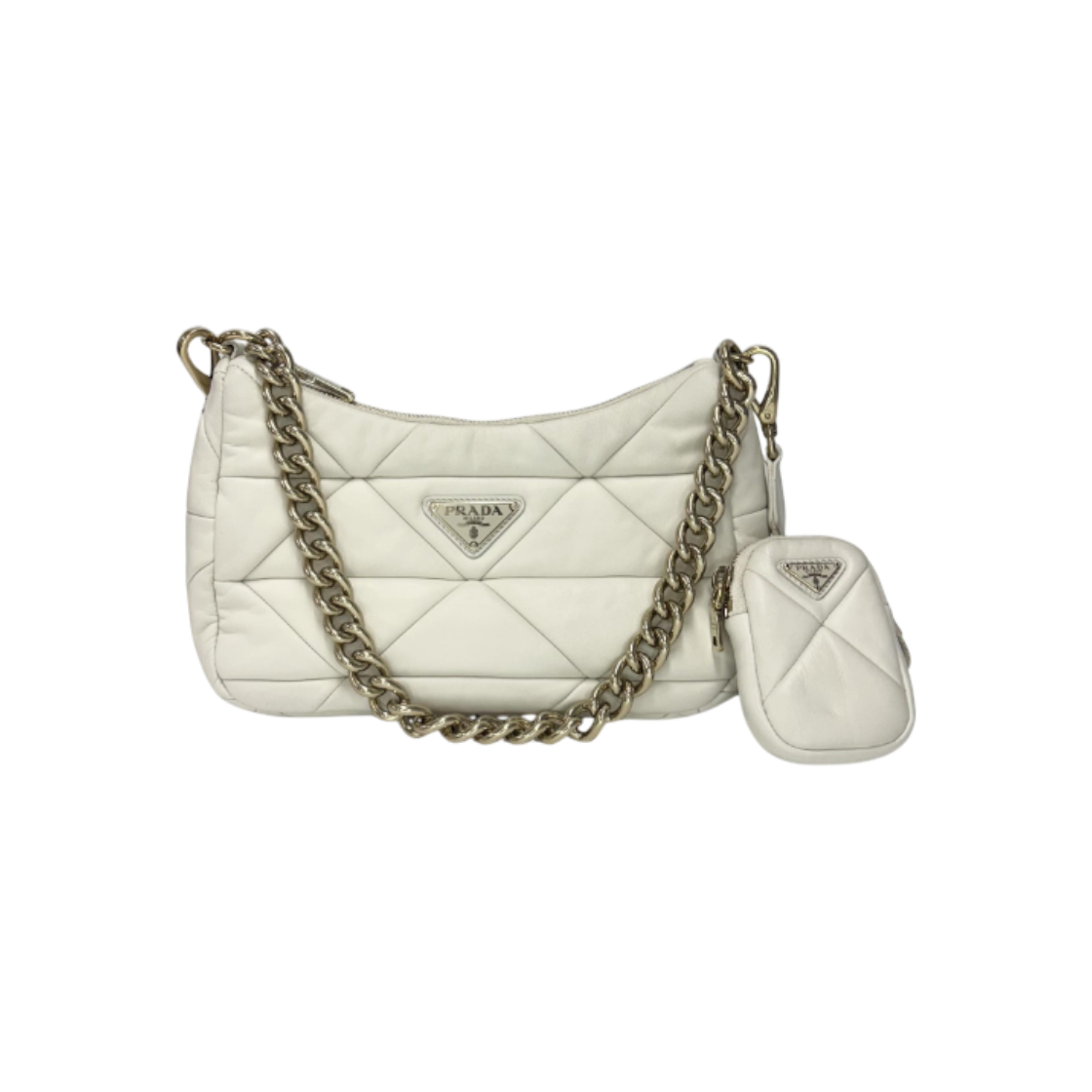 프라다 나파 패치 패딩 호보백 화이트(Prada Napa Patch Padded Hobo Bag White)