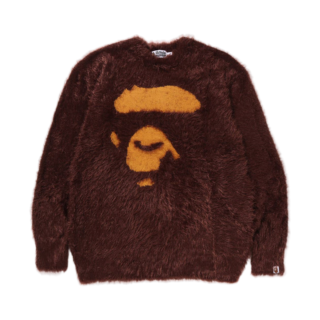 - BAPE Ape Face Shaggy Sweater Brown