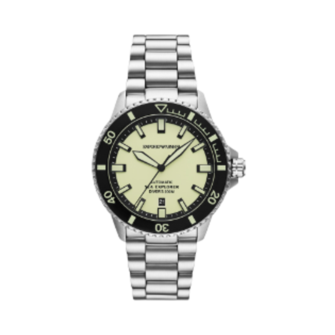 AR60083 Emporio Armani Sea Explorer Automatic Three-Hand Date 42.5mm Stainless Steel Yellow Silver