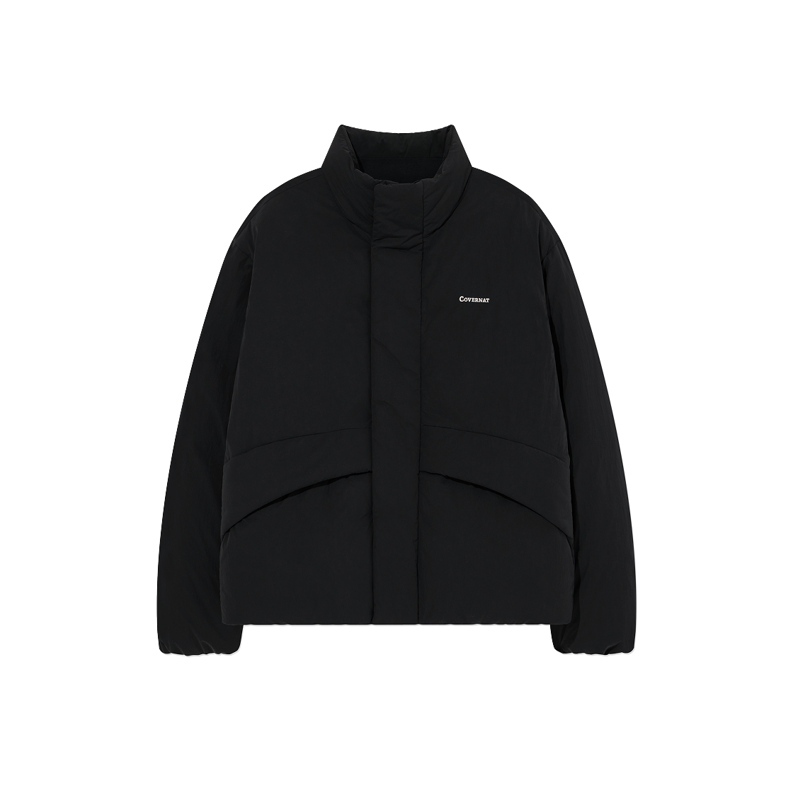 CO2504DP12BK Covernat Non-Quilted Short Puffer Black