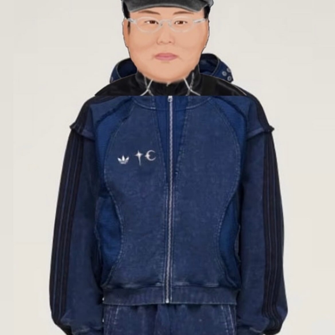 Adidas x Thug Club Teamgeist Sweat Hooded Zip Up Night Indigo - KR Sizing 착용 스타일