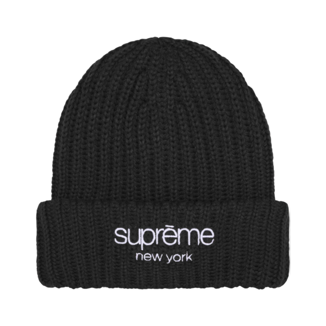 슈프림 청키 립 클래식 로고 비니 블랙 - 25FW(Supreme Chunky Rib Classic Logo Beanie Black - 25FW)